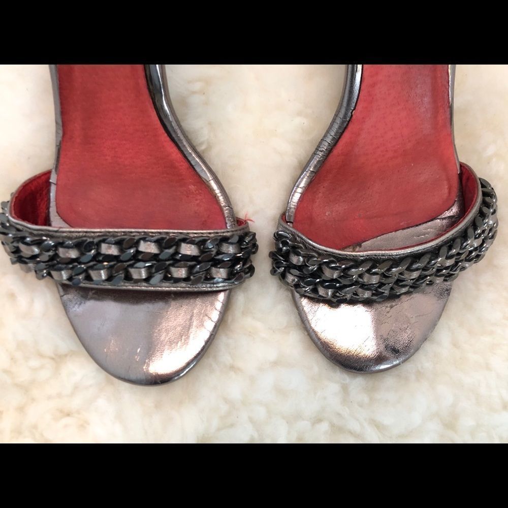 Jeffrey Campbell Hough Bronze Silver Leather Heels - Picture 2 of 11